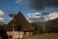 Ruteng Puu tradtional village, houses typical for the Manggarai district in Flores. Royalty Free Stock Photo