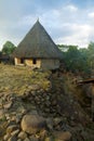Ruteng Puu tradtional village, houses typical for the Manggarai district in Flores. Royalty Free Stock Photo