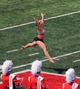 Rutgers University Marching Band Follows Baton Twirler Tiahna Selby onto Field Prior to Game at SHI Stadium in NJ n 2023