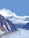 Ruth Glacier in Denali National Park in Alaska WPA Poster Art