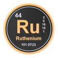 Ruthenium Ru chemical element. 3D rendering