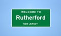 Rutherford, New Jersey city limit sign. Town sign from the USA.