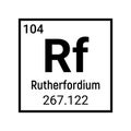 Rutherfordium chemical atom element education. Rutherfordium mendeleev sign element Royalty Free Stock Photo
