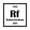 Rutherfordium chemical element icon vector Royalty Free Stock Photo