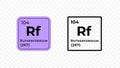 Rutherfordium, chemical element of the periodic table vector Royalty Free Stock Photo