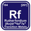 Rutherfordium Periodic Table of the Elements Vector illustration eps 10 Royalty Free Stock Photo