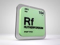 Rutherfordium - Rf - chemical element periodic table Royalty Free Stock Photo