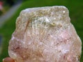 Rutilated quartz crystal with golden needle like inclusions Royalty Free Stock Photo