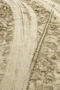 Ruts in the sand in nature Royalty Free Stock Photo