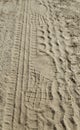 Ruts in the sand in nature Royalty Free Stock Photo