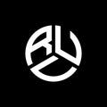 RUU letter logo design on black background. RUU creative initials letter logo concept. RUU letter design Royalty Free Stock Photo