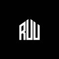 RUU letter logo design on BLACK background. RUU creative initials letter logo concept. RUU letter design.RUU letter logo design on Royalty Free Stock Photo