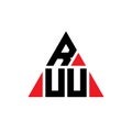 RUU triangle letter logo design with triangle shape. RUU triangle logo design monogram. RUU triangle vector logo template with red Royalty Free Stock Photo