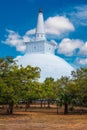 Ruwanweliseya Dagoba buddhist stupa tourist and pilgrimage site. Anuradhapura, Sri Lanka Royalty Free Stock Photo