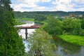 Ruza river and a bridge in Ruza city, Moscow region, Russia