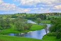 Ruza river in Komlevo, Moscow region, Russia