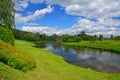 Ruza river in the village, Moscow region, Russia