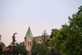 Selective blur on the steeple tower of the Crkva Ruzica church in the Kalamegdan park of Belgrade, Serbia. Royalty Free Stock Photo