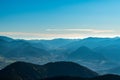 Ruzomberok town with hills around from Velky Choc hill summit in Slovakia Royalty Free Stock Photo