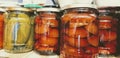 Ruzsa, Hungary - 2019.11.02.: Homemade compotes, preserves, jams
