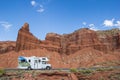 RV along a road in Capitol Reef National Park