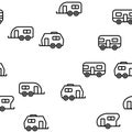 Rv Camper Cars Vehicle Vector Seamless Pattern