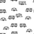 Rv Camper Cars Vehicle Vector Seamless Pattern