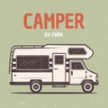 RV camper van or caravan bus vector illustration Royalty Free Stock Photo