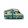 RV camper van motorhome vector isolated illustration