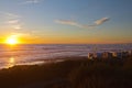 RV Campers On the Beach At Sunset Royalty Free Stock Photo