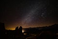 RV camping milky way night sky Alabama Hills USA