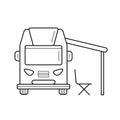 RV camping motorhome line icon.