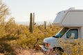 RV camping in Sonora Desert Arizona AZ USA Royalty Free Stock Photo