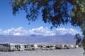 RV campsite in the desert landscape of Death Valley Royalty Free Stock Photo