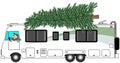RV delivering a Christmas tree