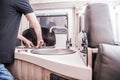 RV Motorhome Stove Repair Royalty Free Stock Photo