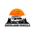rv motorhome camping car illustration logo vector