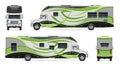RV vector template. Vehicle branding mock up side, front, back view Royalty Free Stock Photo