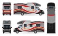 RV vector template. Vehicle branding mock up side, front, back, top view