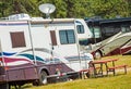 RV Motorhomes Camping Royalty Free Stock Photo