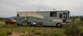 An rv parked in a desert wilderness