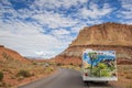 RV on the scenic drive in Capitol Reef National Park Royalty Free Stock Photo