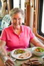 RV Senior Woman Dining Royalty Free Stock Photo