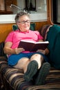RV Senior Woman Reading Royalty Free Stock Photo