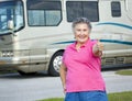 RV Senior Woman - Thumbs Up Royalty Free Stock Photo