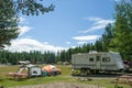 RV and Tent Campsite Royalty Free Stock Photo