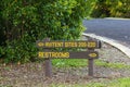 RV Tent sites and Restrooms signs