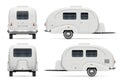 RV trailer vector illustration view from side, front, back Royalty Free Stock Photo