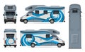 RV vector template. Vehicle branding mock up side, front, back, top view Royalty Free Stock Photo