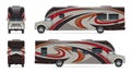 RV vector template. Vehicle branding mock up side, front, back view Royalty Free Stock Photo